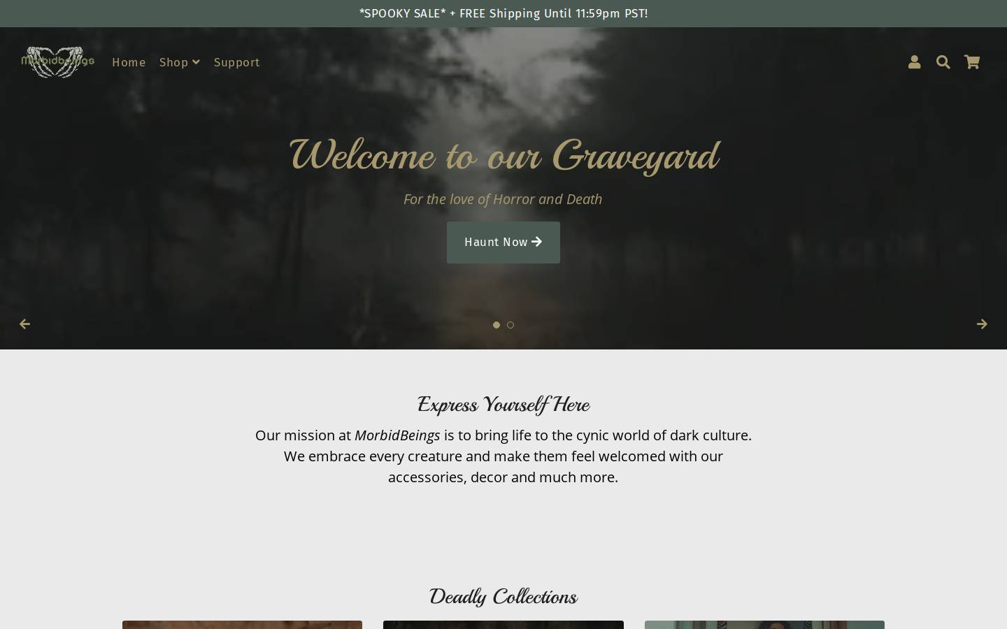 morbidbeings.com homepage screenshot