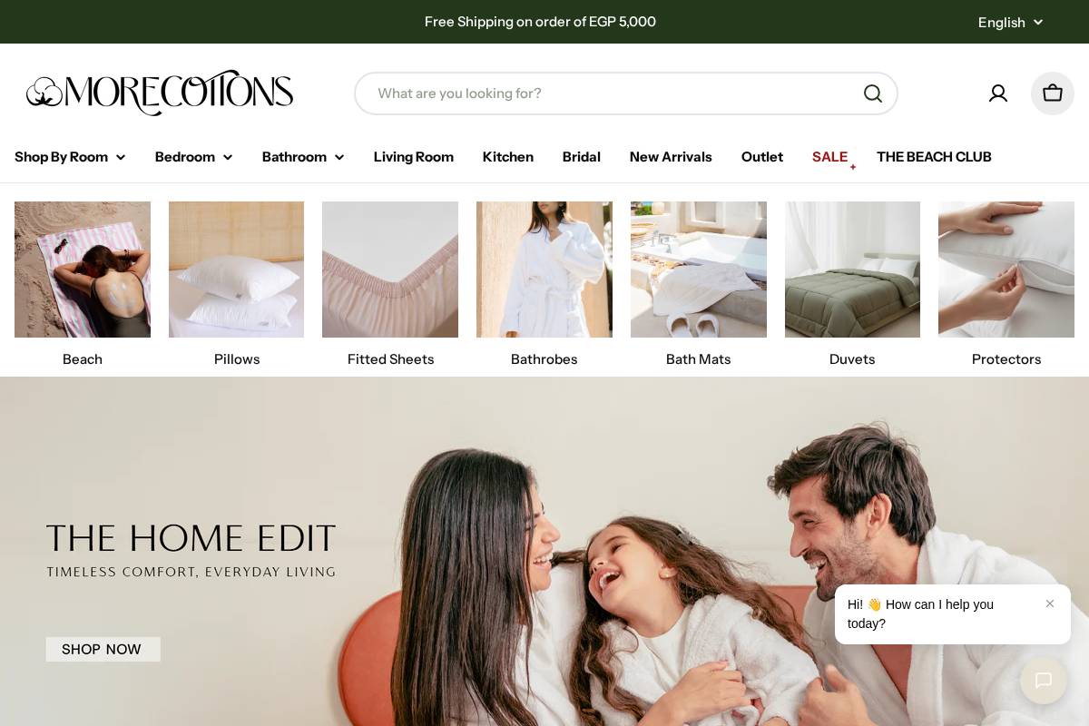 morecottons.com homepage screenshot