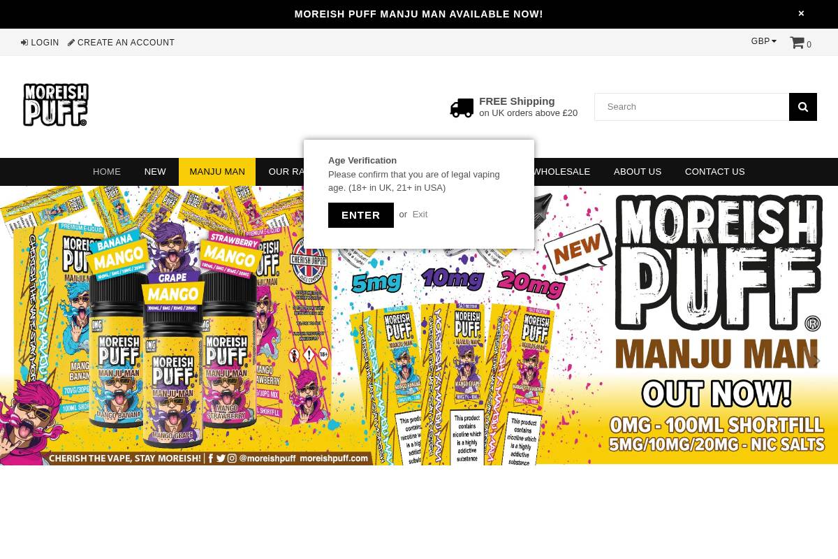Moreish Puff homepage screenshot