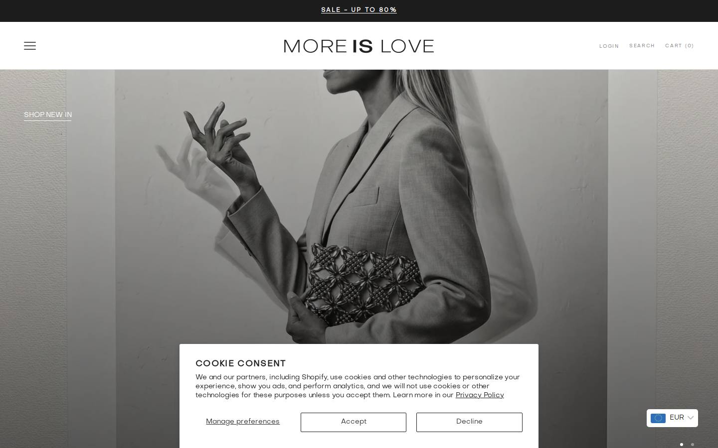 moreislove.com homepage screenshot