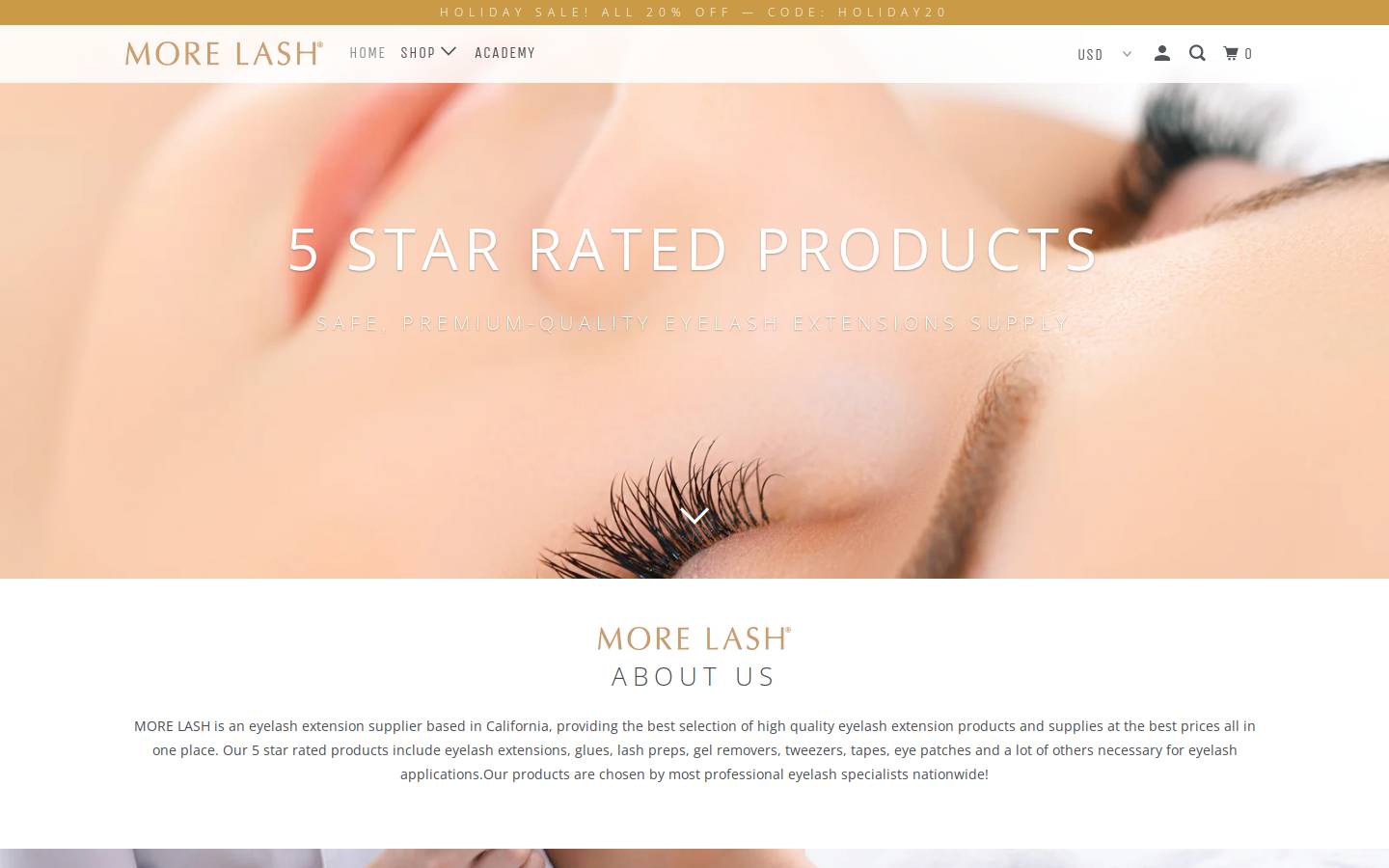 morelash.com homepage screenshot