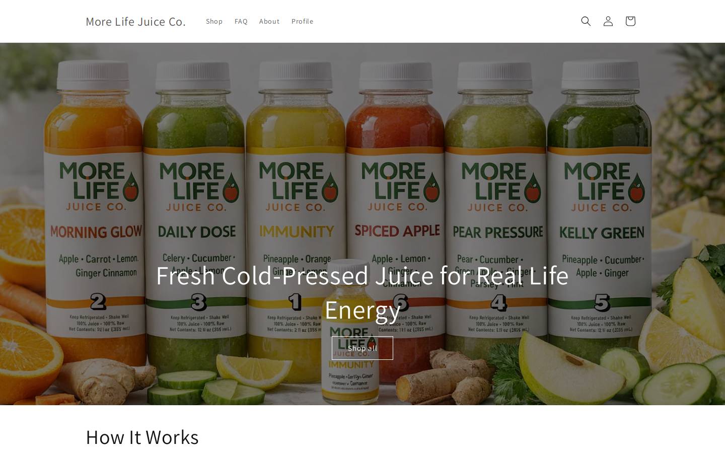 morelifejuice.com homepage screenshot