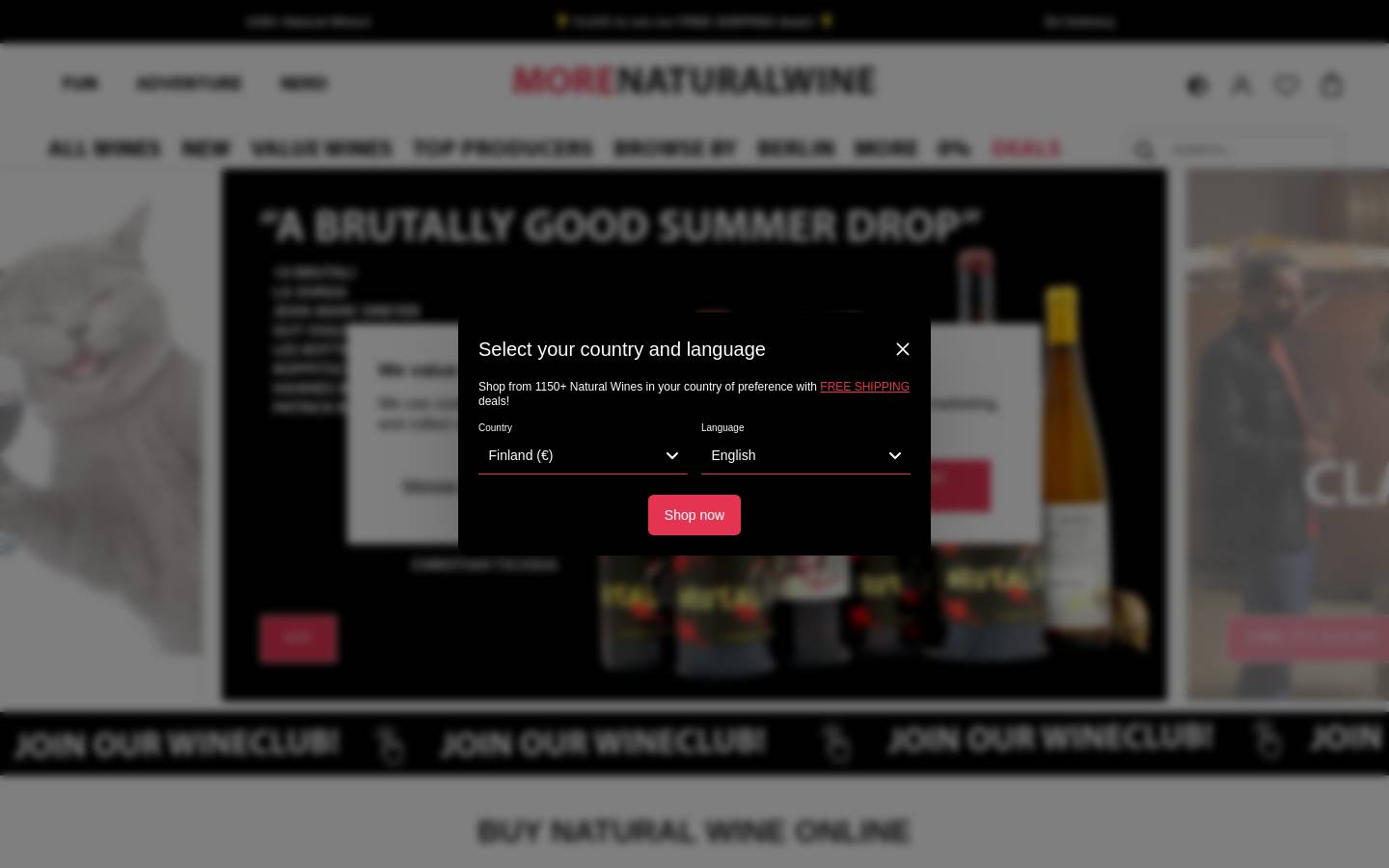 Morenaturalwine homepage screenshot