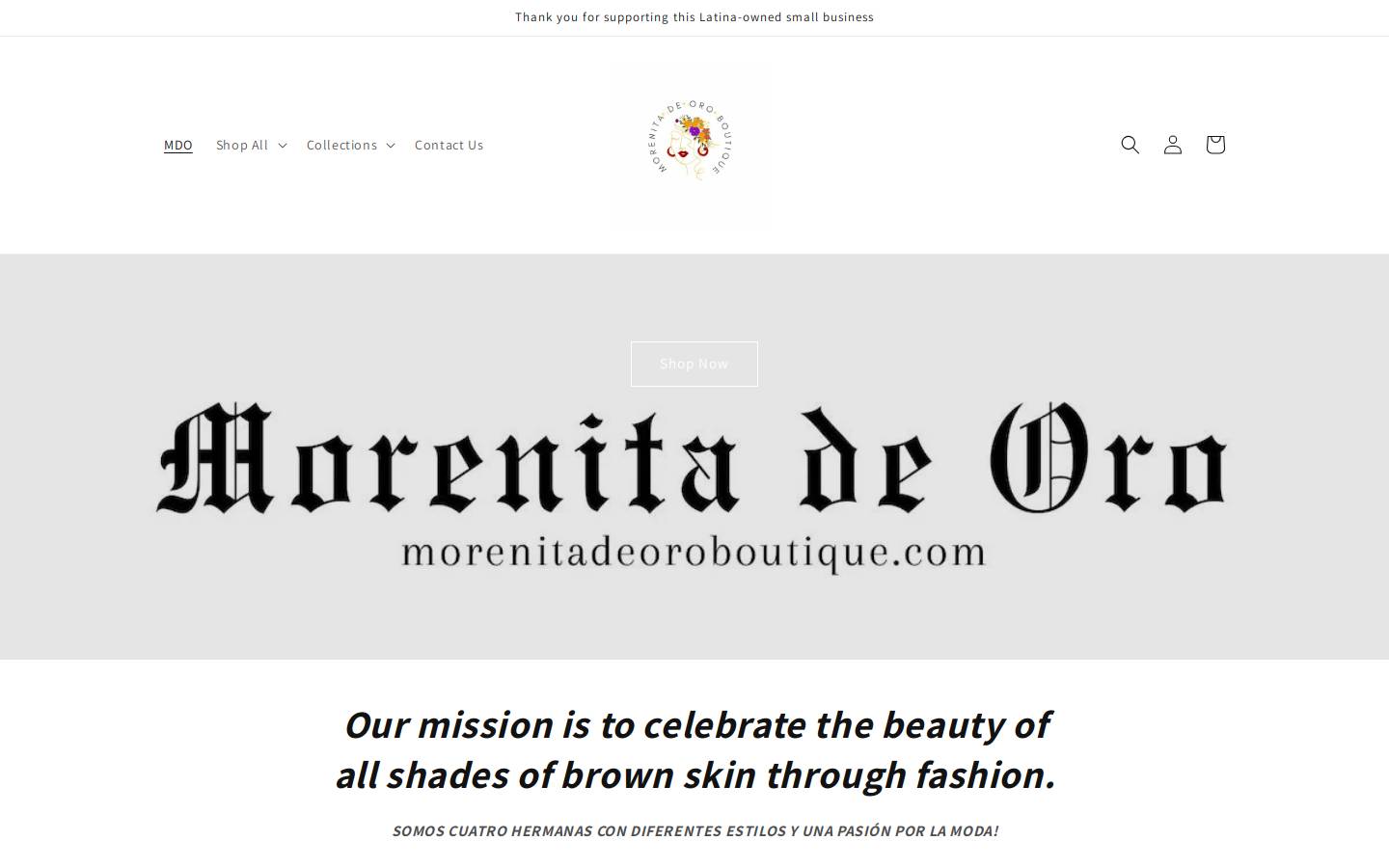 morenitadeoroboutique.com homepage screenshot