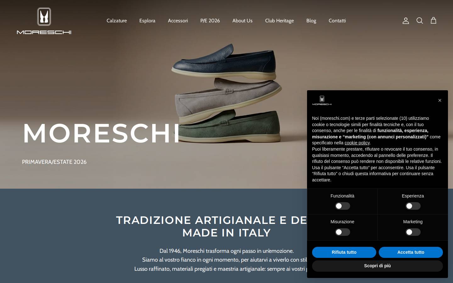 MORESCHI homepage screenshot