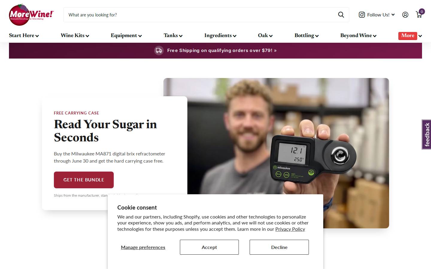 morewine.com homepage screenshot