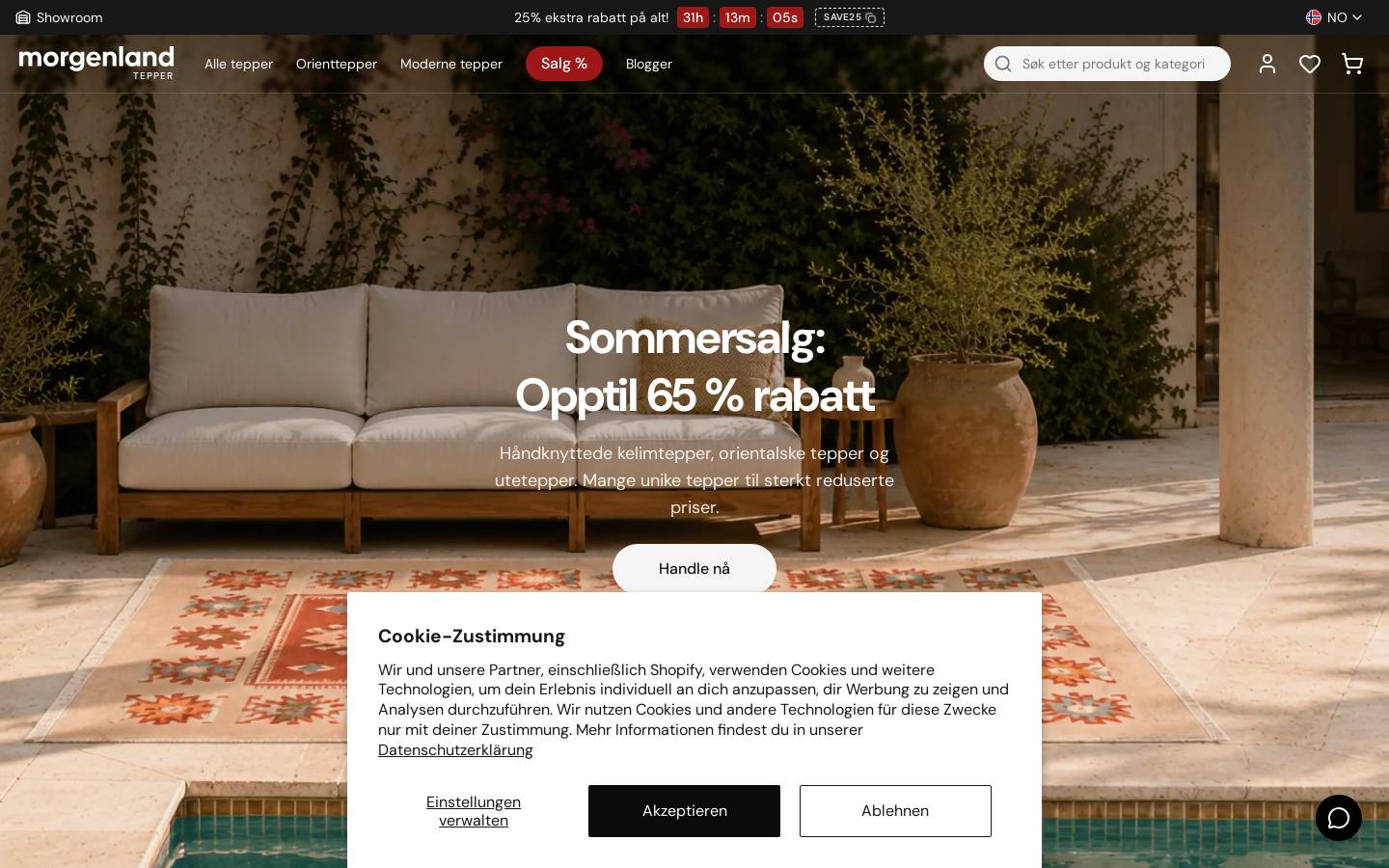 Morgenland Tepper homepage screenshot