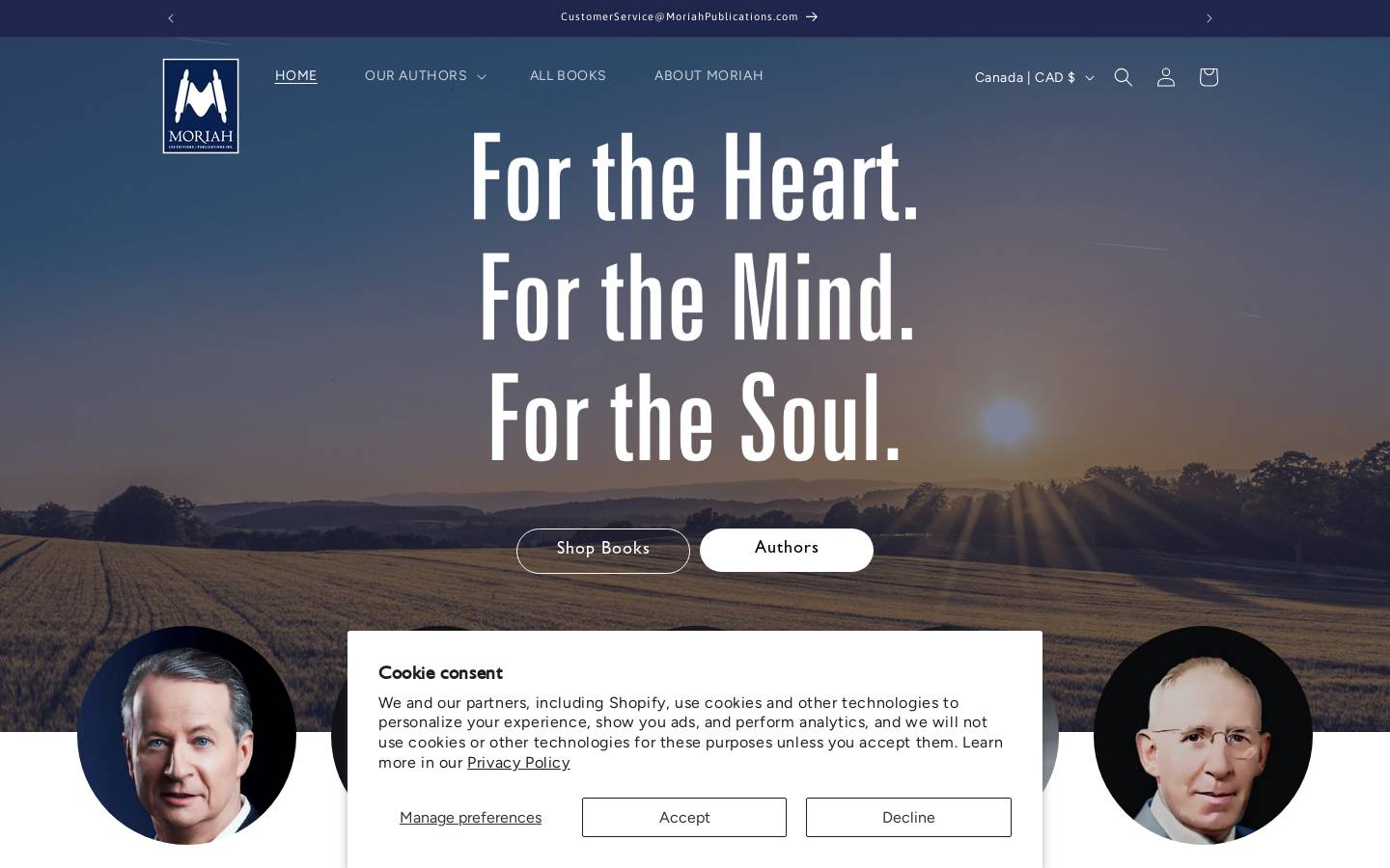 moriahpublications.com homepage screenshot