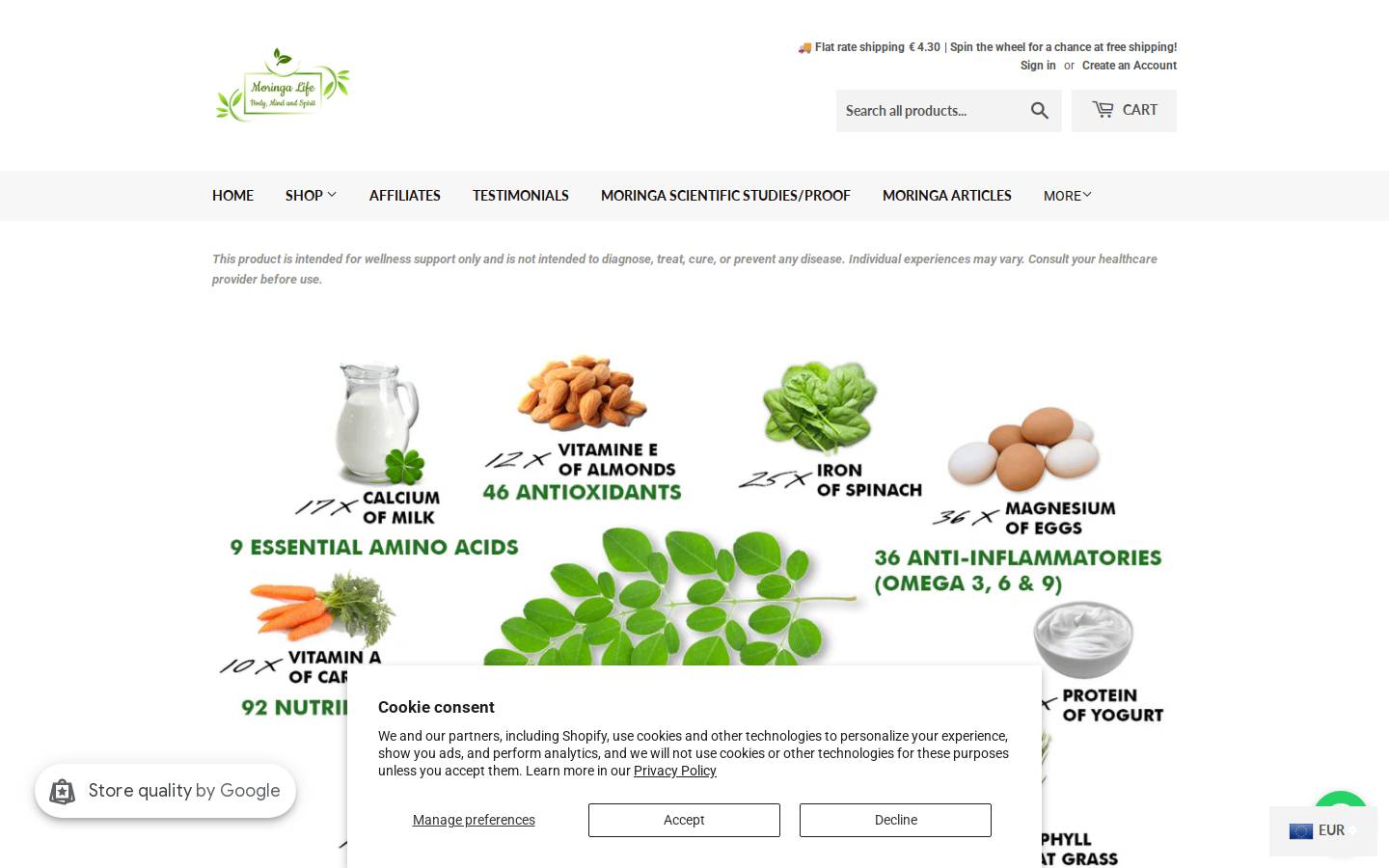 moringa-life.co.za homepage screenshot