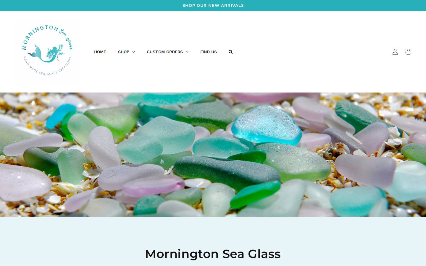 morningtonseaglass.com.au homepage screenshot