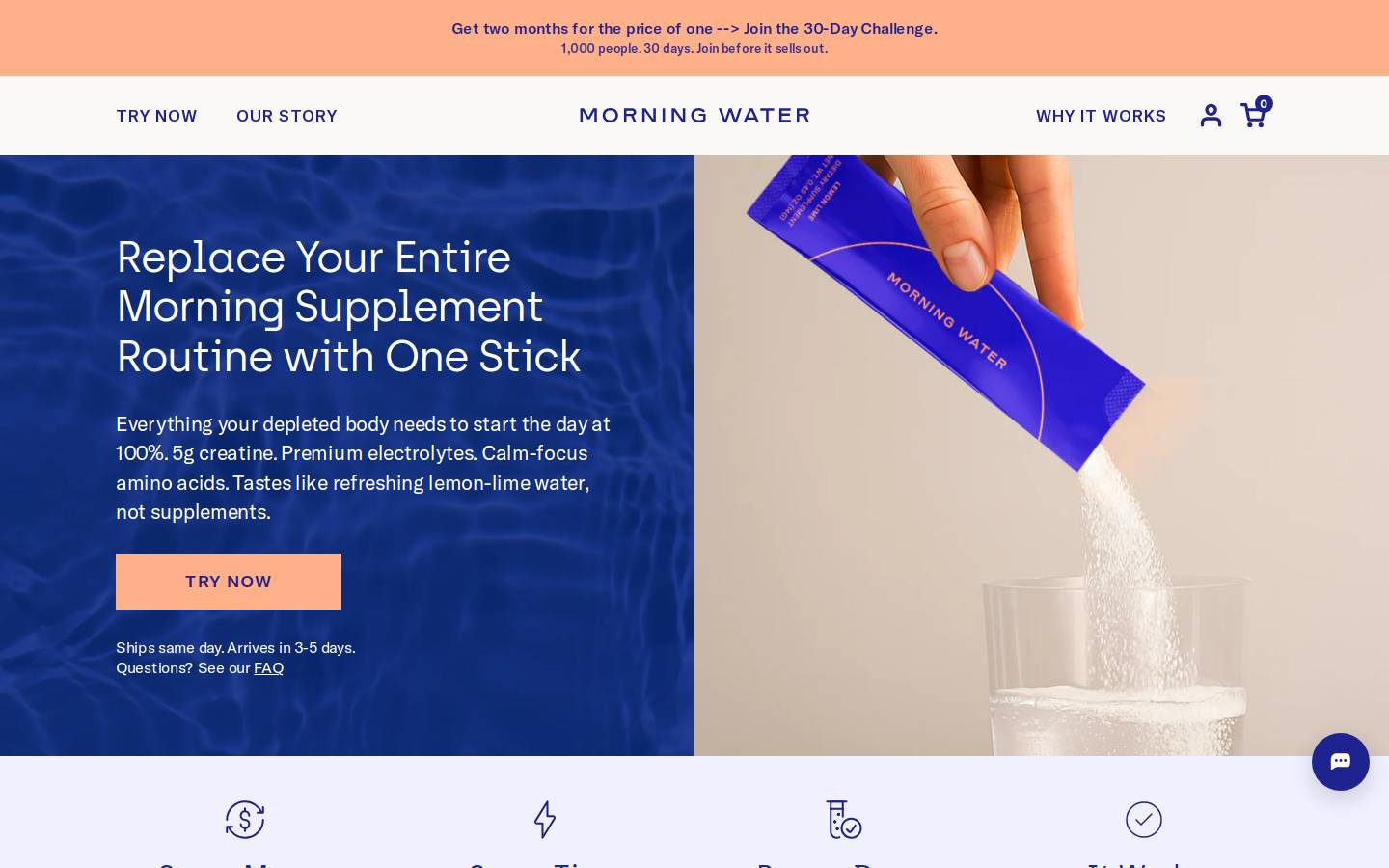 morningwater.co homepage screenshot