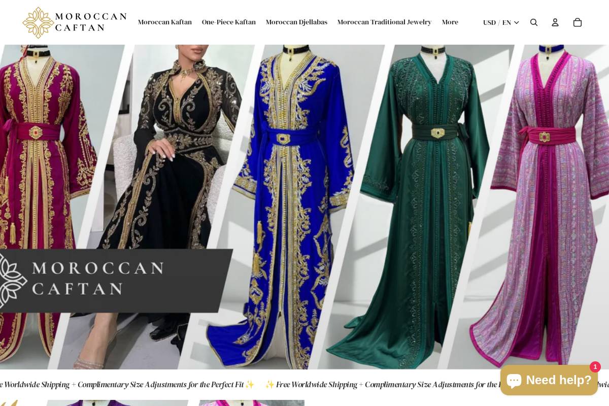 moroccan-caftan.com homepage screenshot
