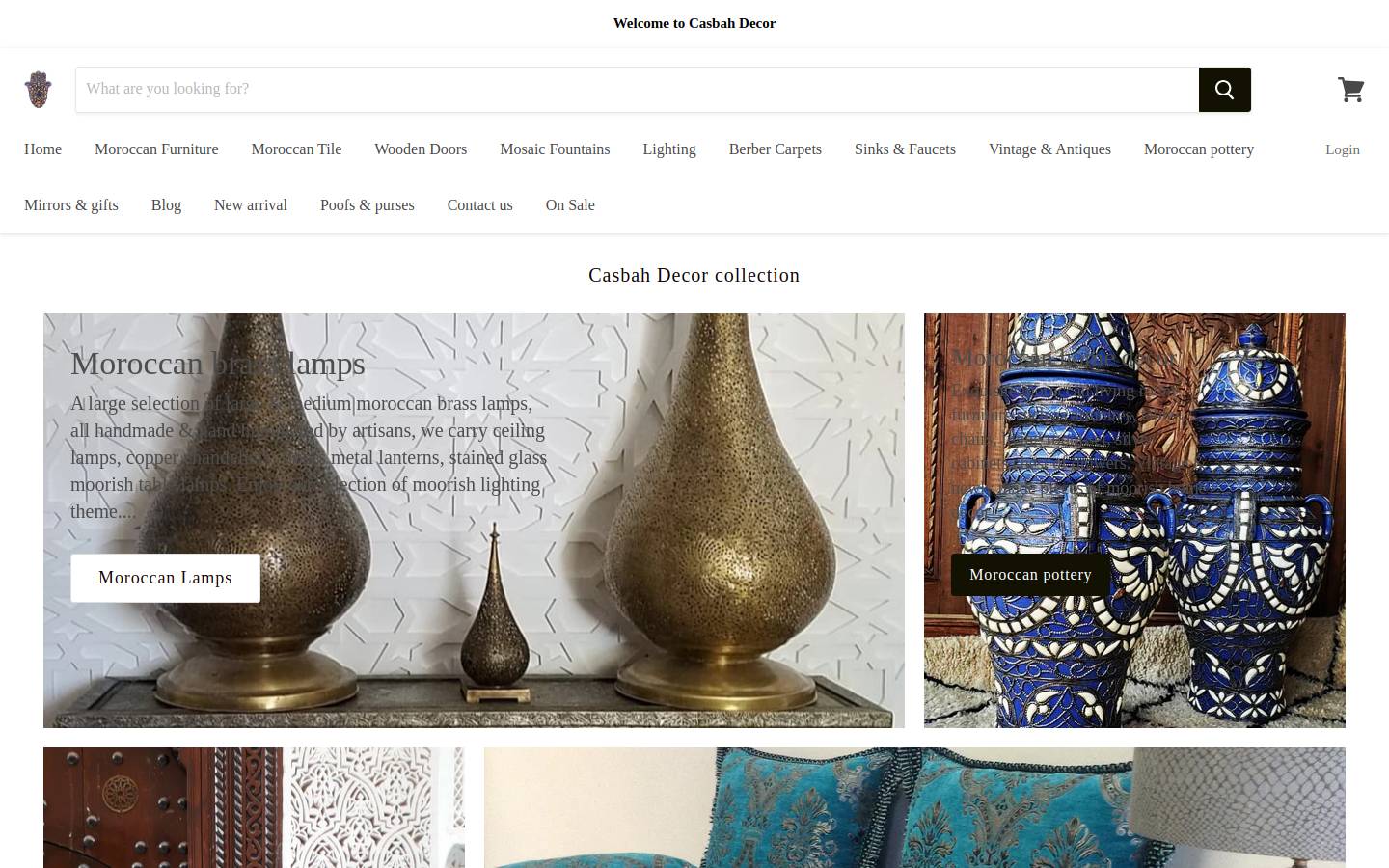 moroccanfurnitureimports.com homepage screenshot