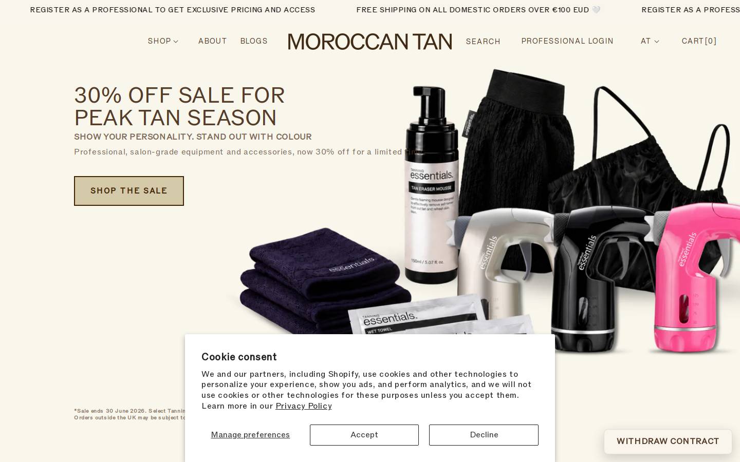 moroccantan.com homepage screenshot