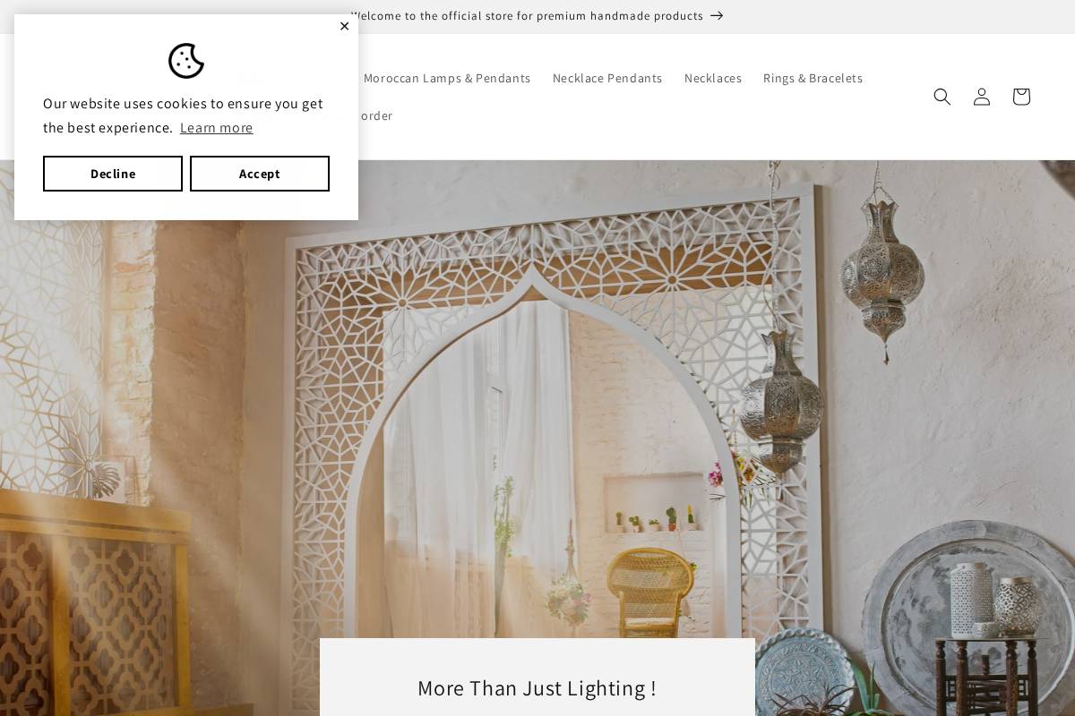 moroccolights.com homepage screenshot