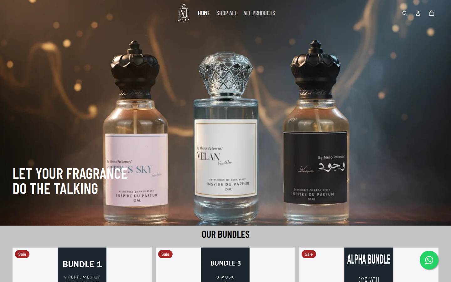 moroperfumes.com homepage screenshot