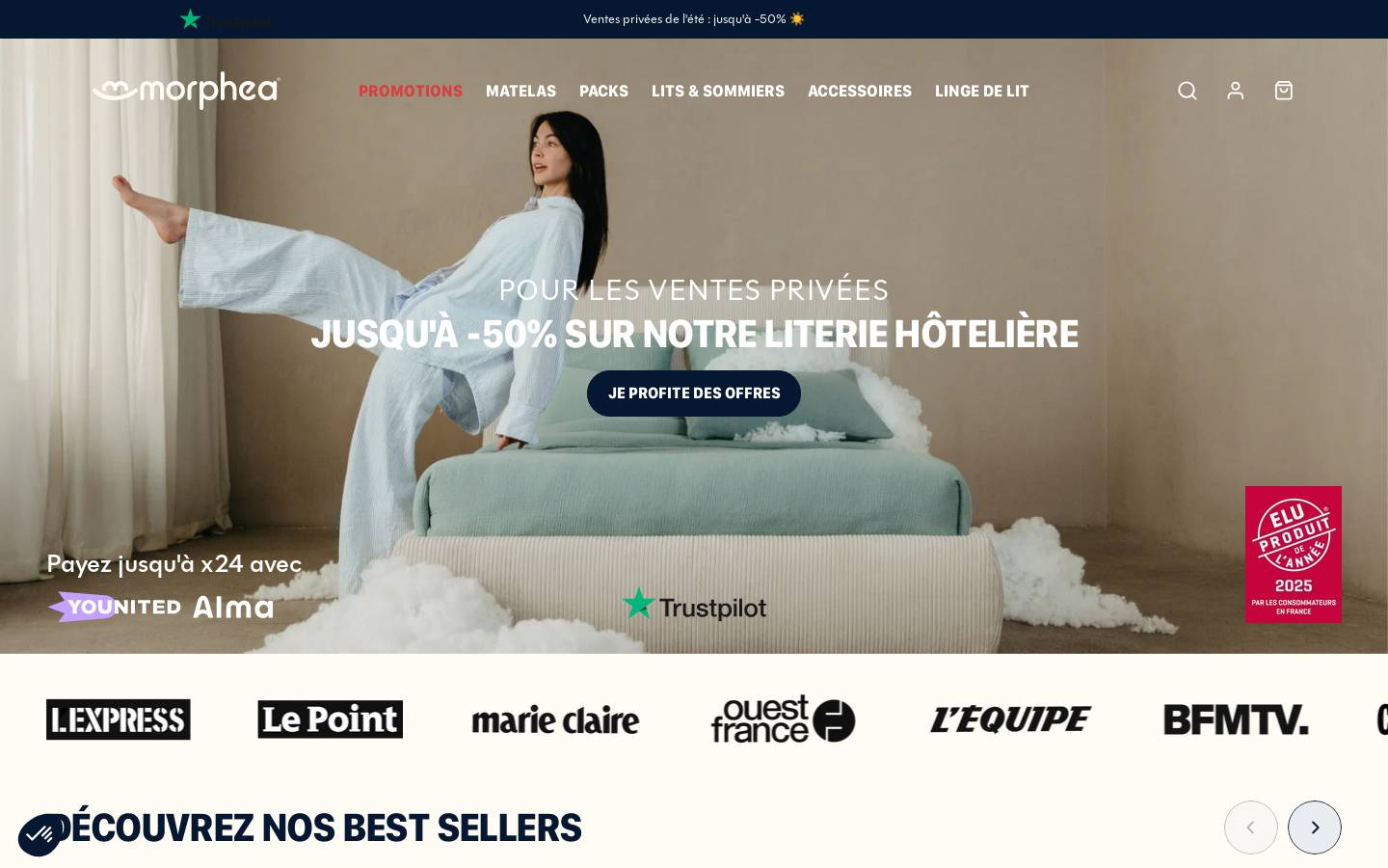 Morphea Bed homepage screenshot