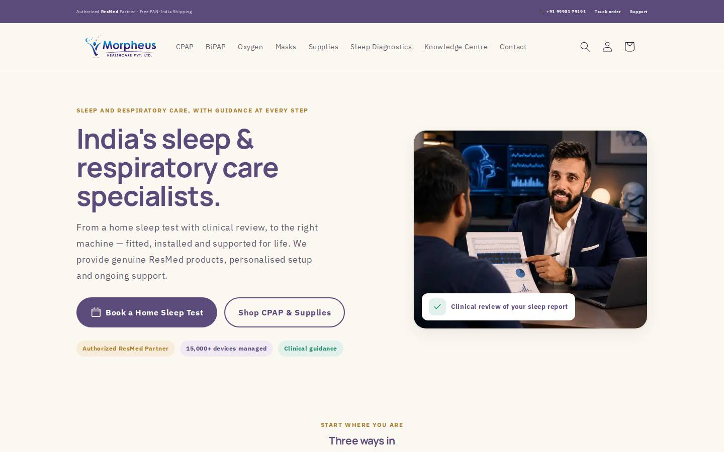 morpheushealthcare.com homepage screenshot