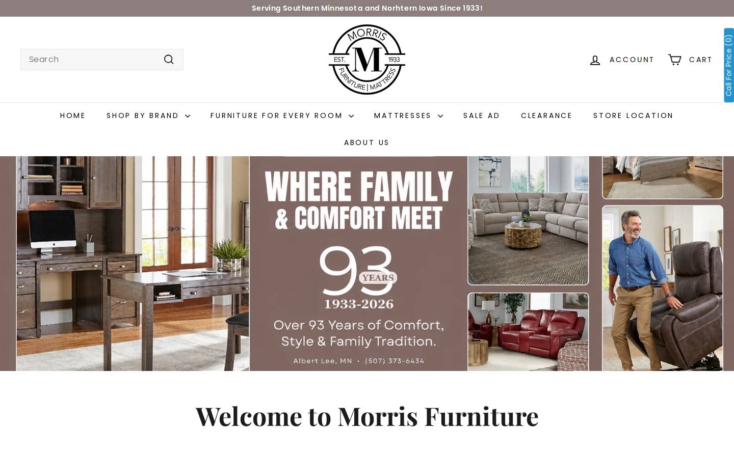 morrisfurniture.com homepage screenshot