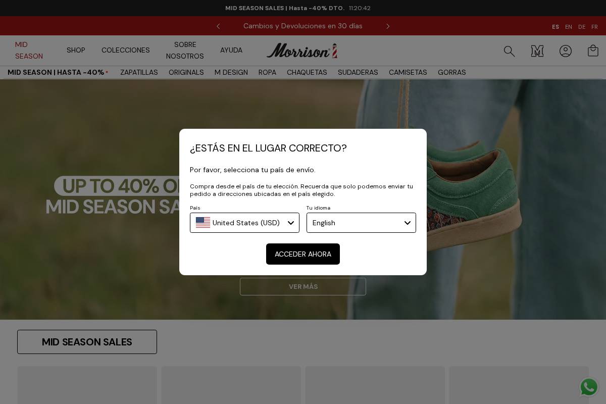 Morrison shoes homepage screenshot