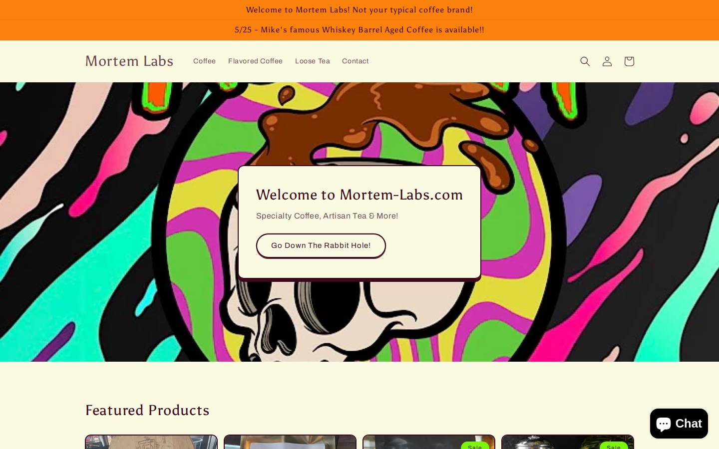 mortem-labs.com homepage screenshot