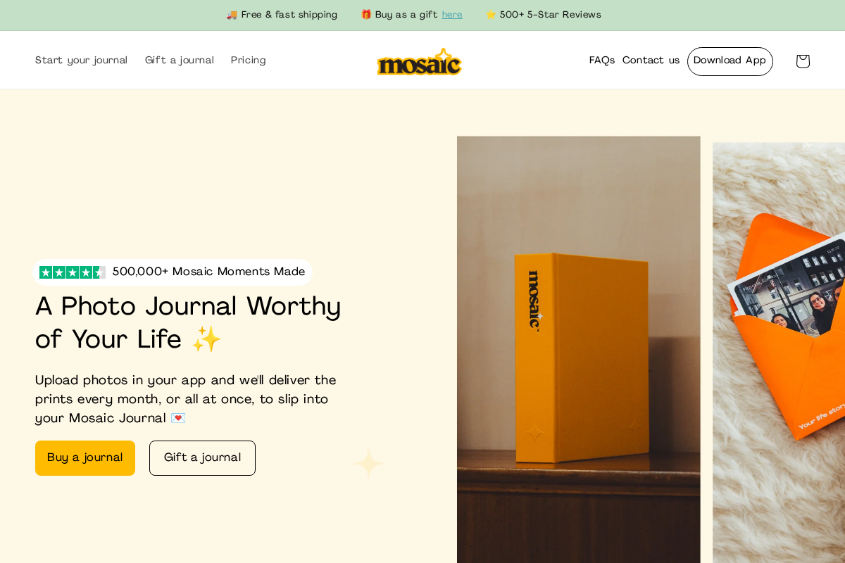 Mosaic Journal homepage screenshot