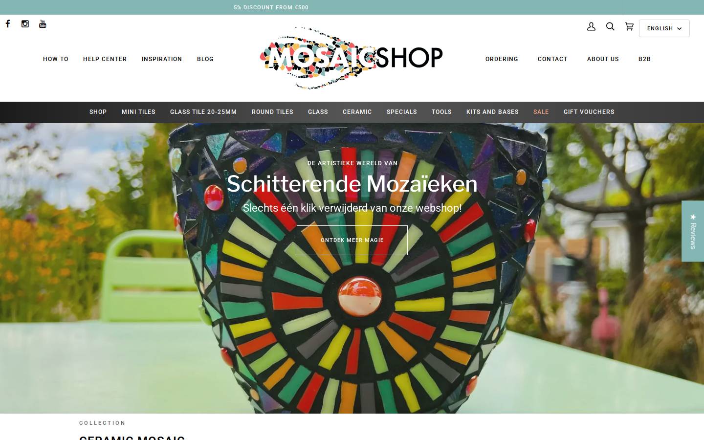 mosaicshops.com homepage screenshot