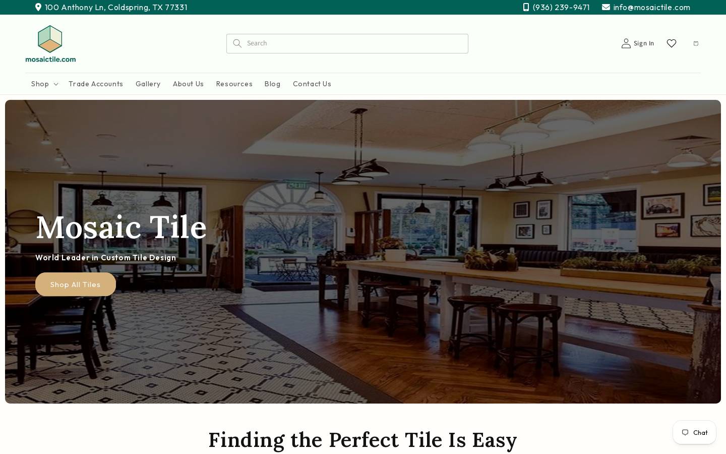 Mosaictile homepage screenshot