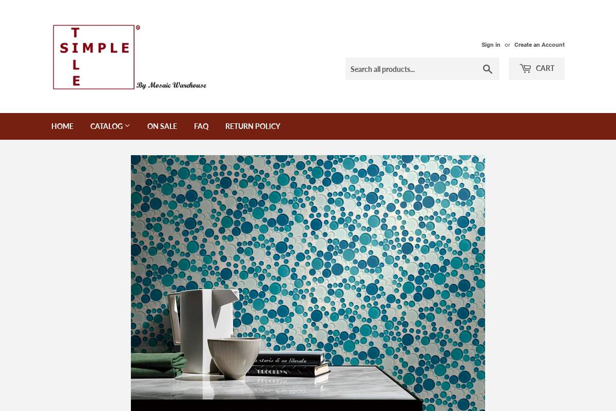 mosaicwarehouse.com homepage screenshot