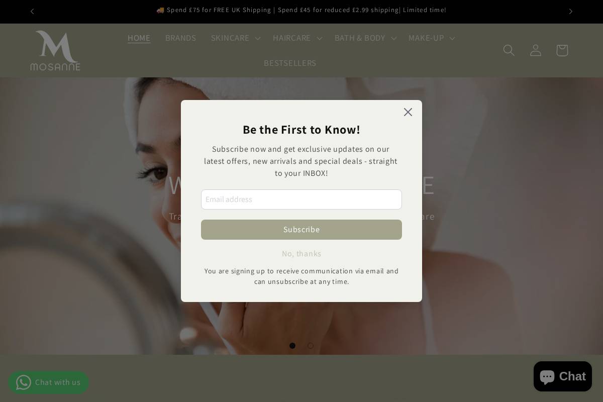 Mosanne homepage screenshot