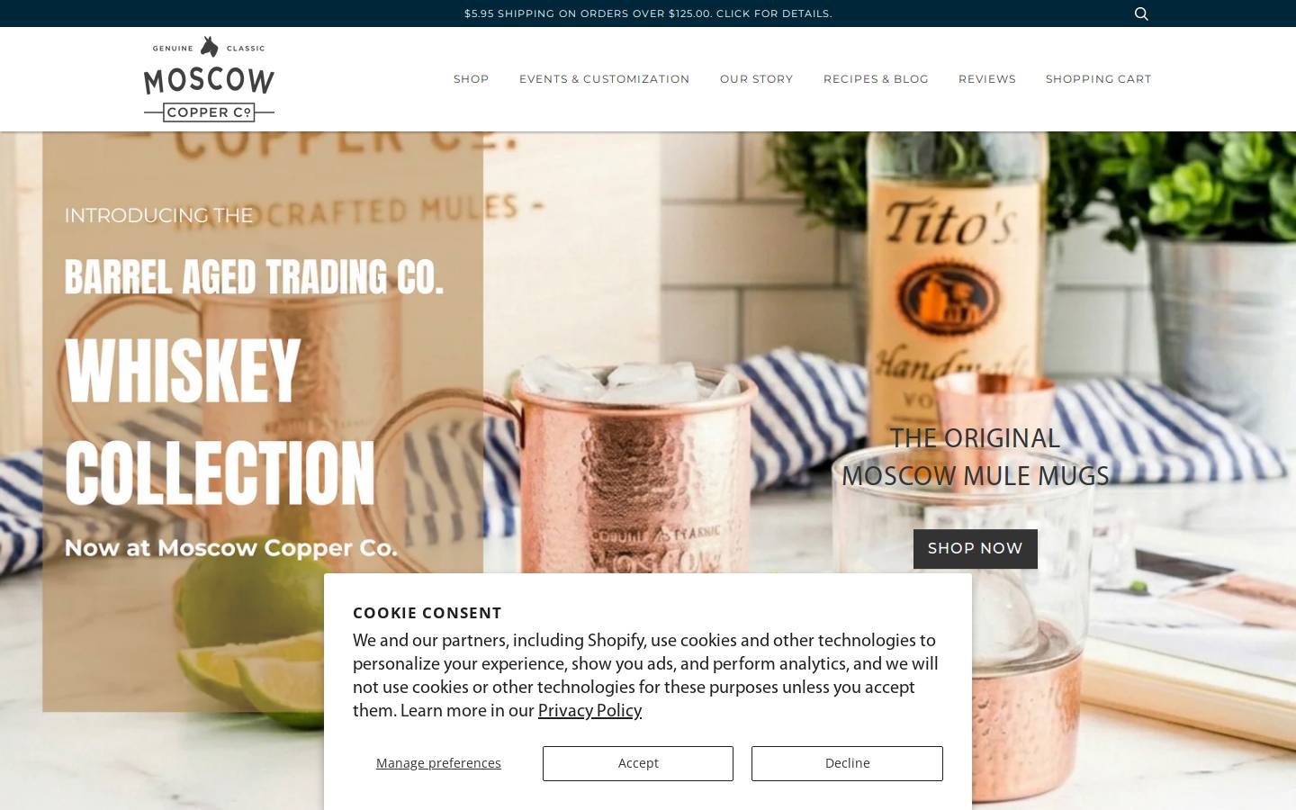 Moscow Copper Co. homepage screenshot