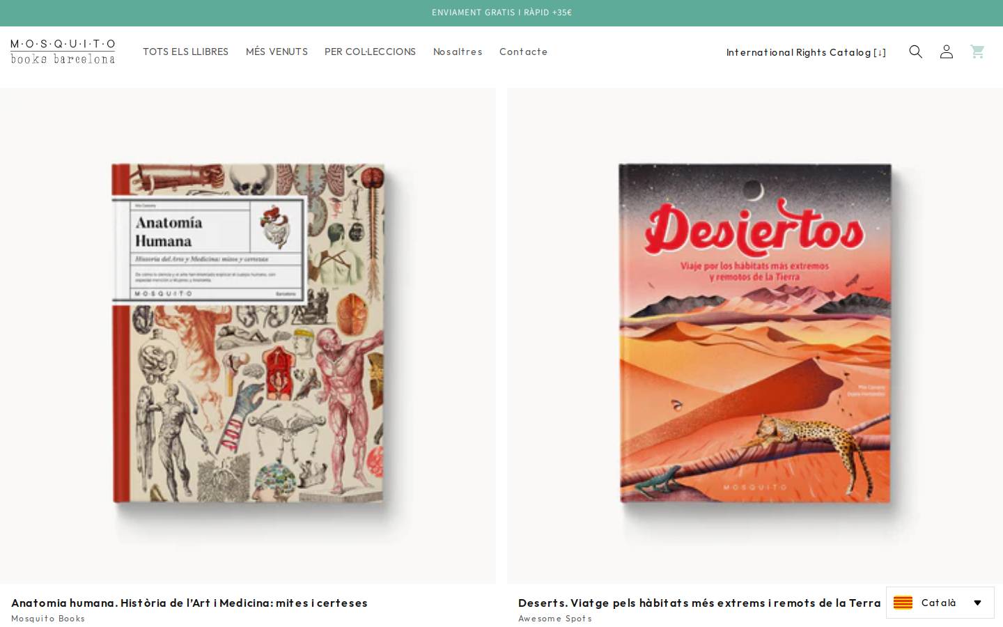 mosquitobooksbarcelona.com homepage screenshot