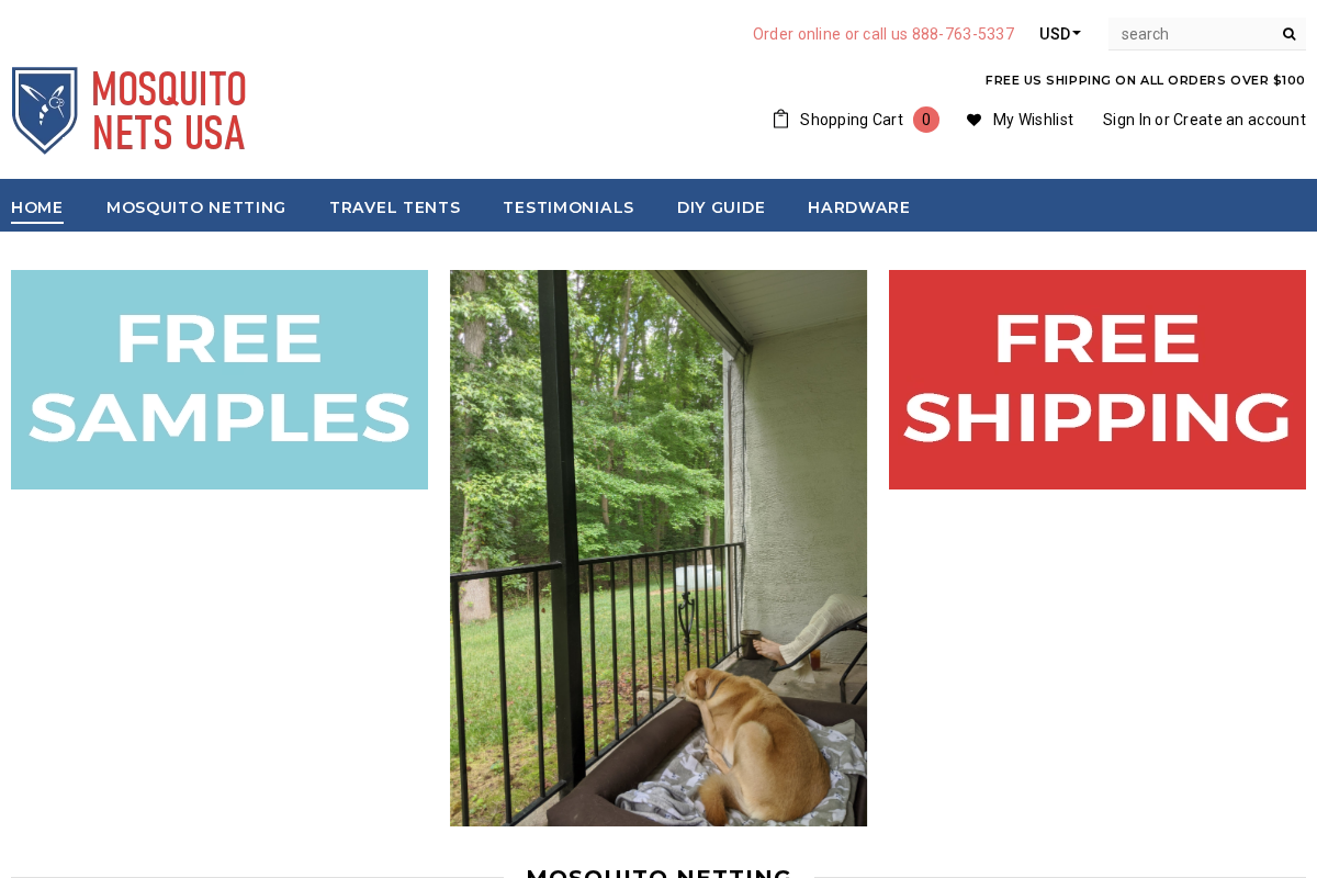 mosquitonetsusa.com homepage screenshot