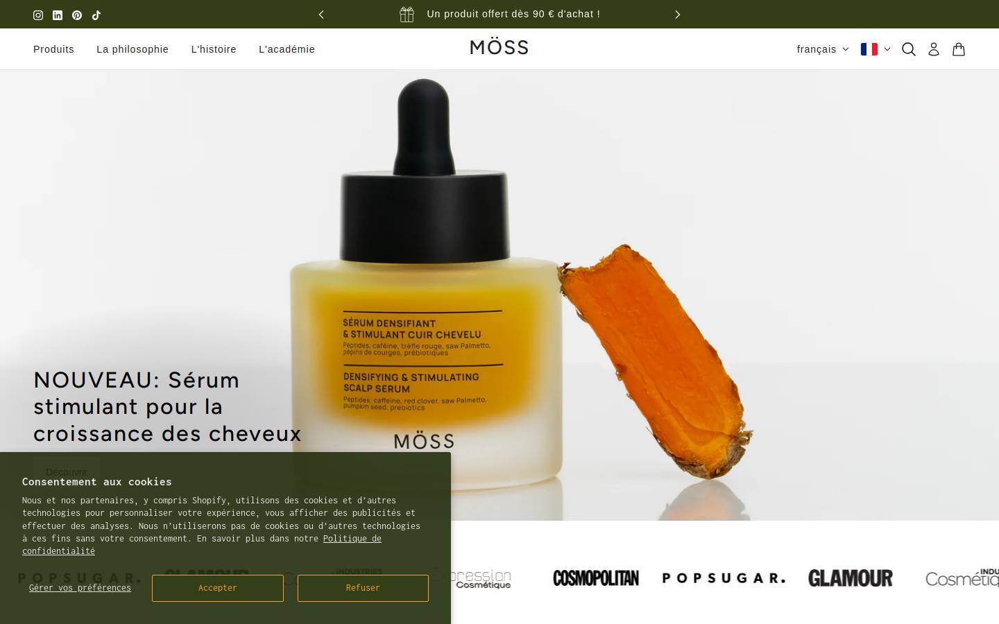 Möss homepage screenshot
