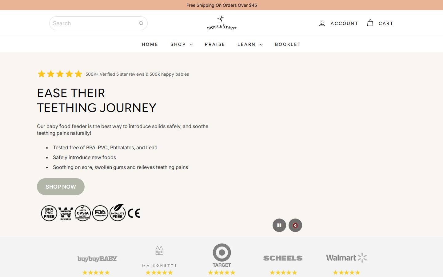 mossandfawn.com homepage screenshot