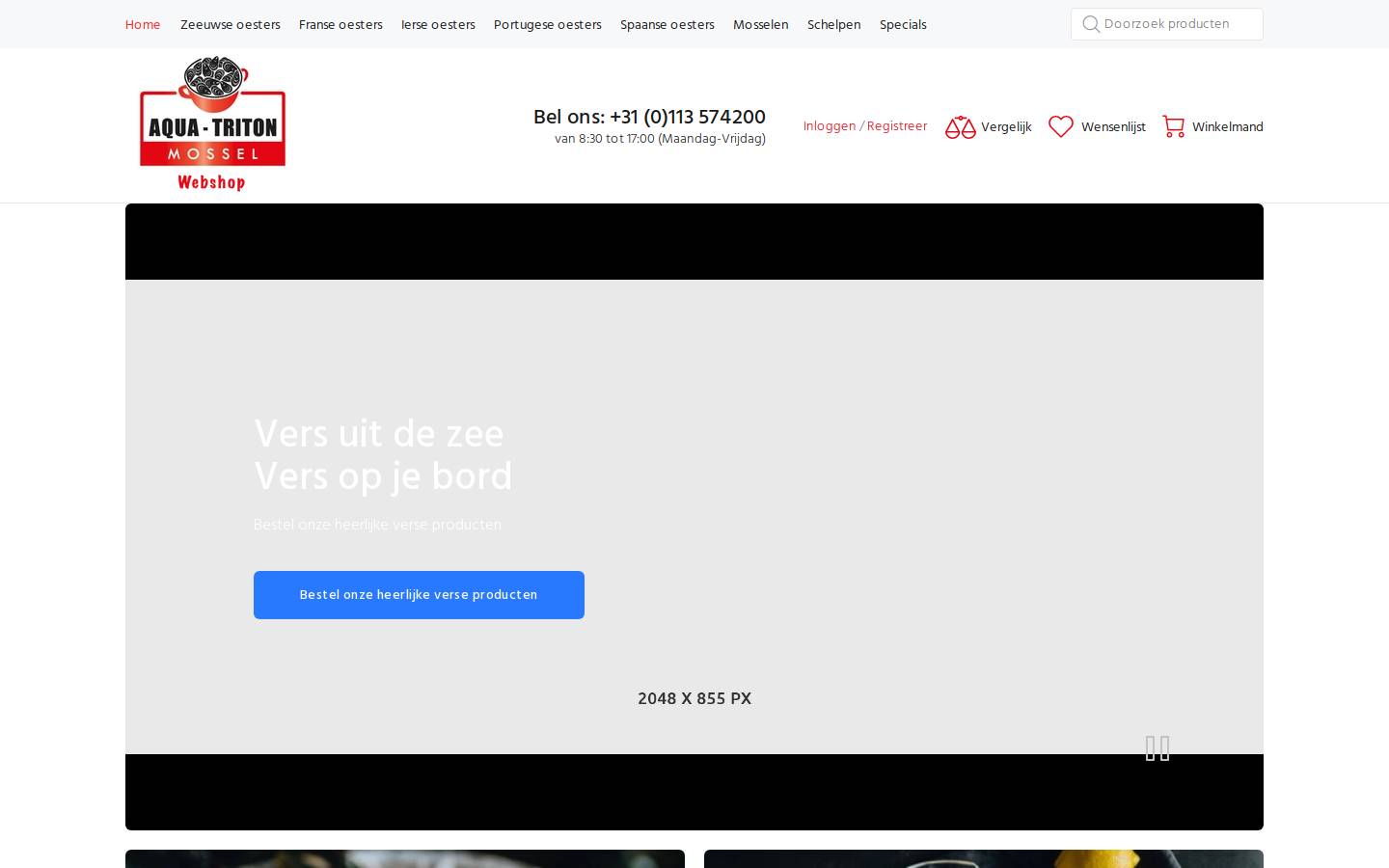 mosselenbestellen.nl homepage screenshot