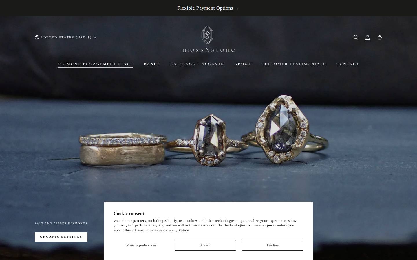 mossnstone.com homepage screenshot