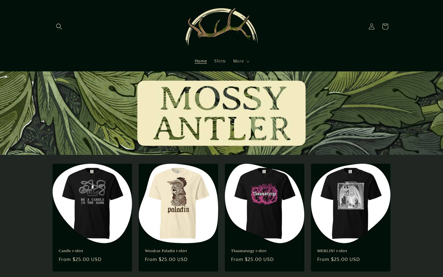 mossyantler.com homepage screenshot