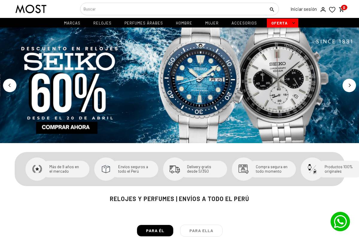 most.pe homepage screenshot