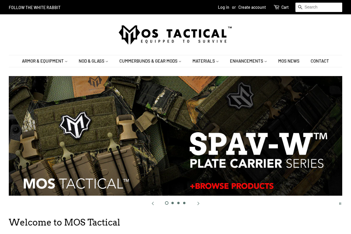 MOS Tactical homepage screenshot