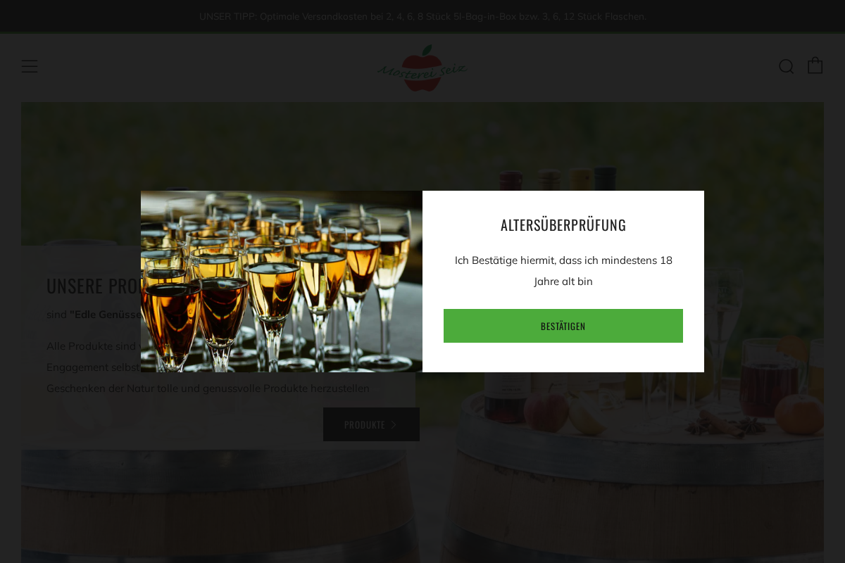 Mosterei Seiz homepage screenshot