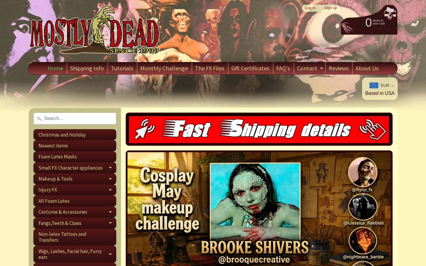 mostlydead.com homepage screenshot