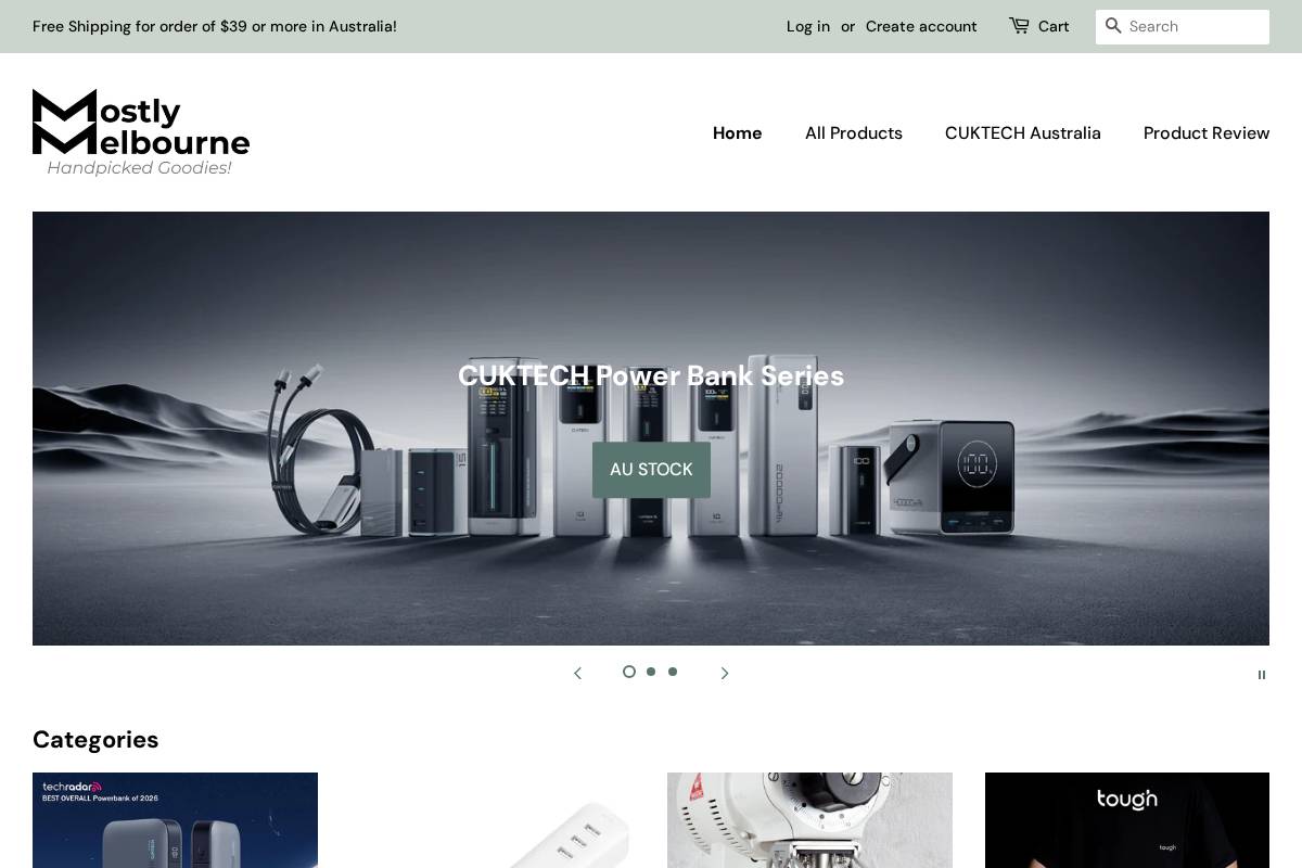 Mostlymelbourne homepage screenshot