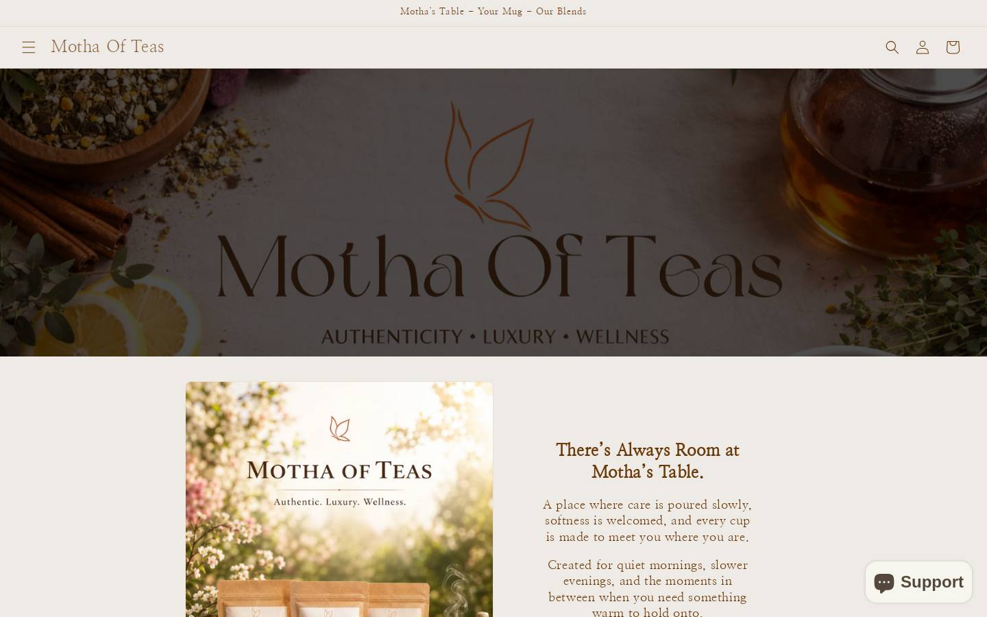 mothaofteas.com homepage screenshot