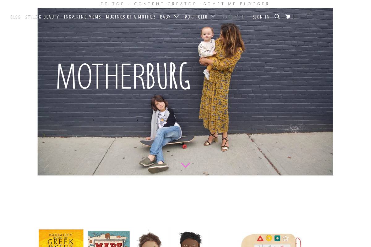 motherburg.com homepage screenshot