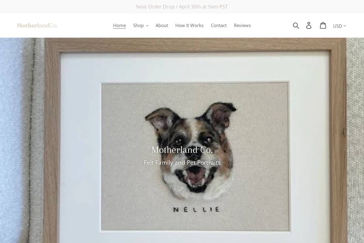 motherlandcompany.com homepage screenshot