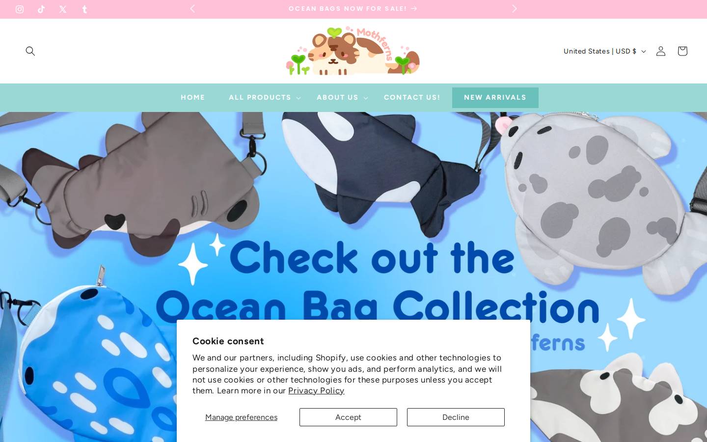 mothferns.com homepage screenshot