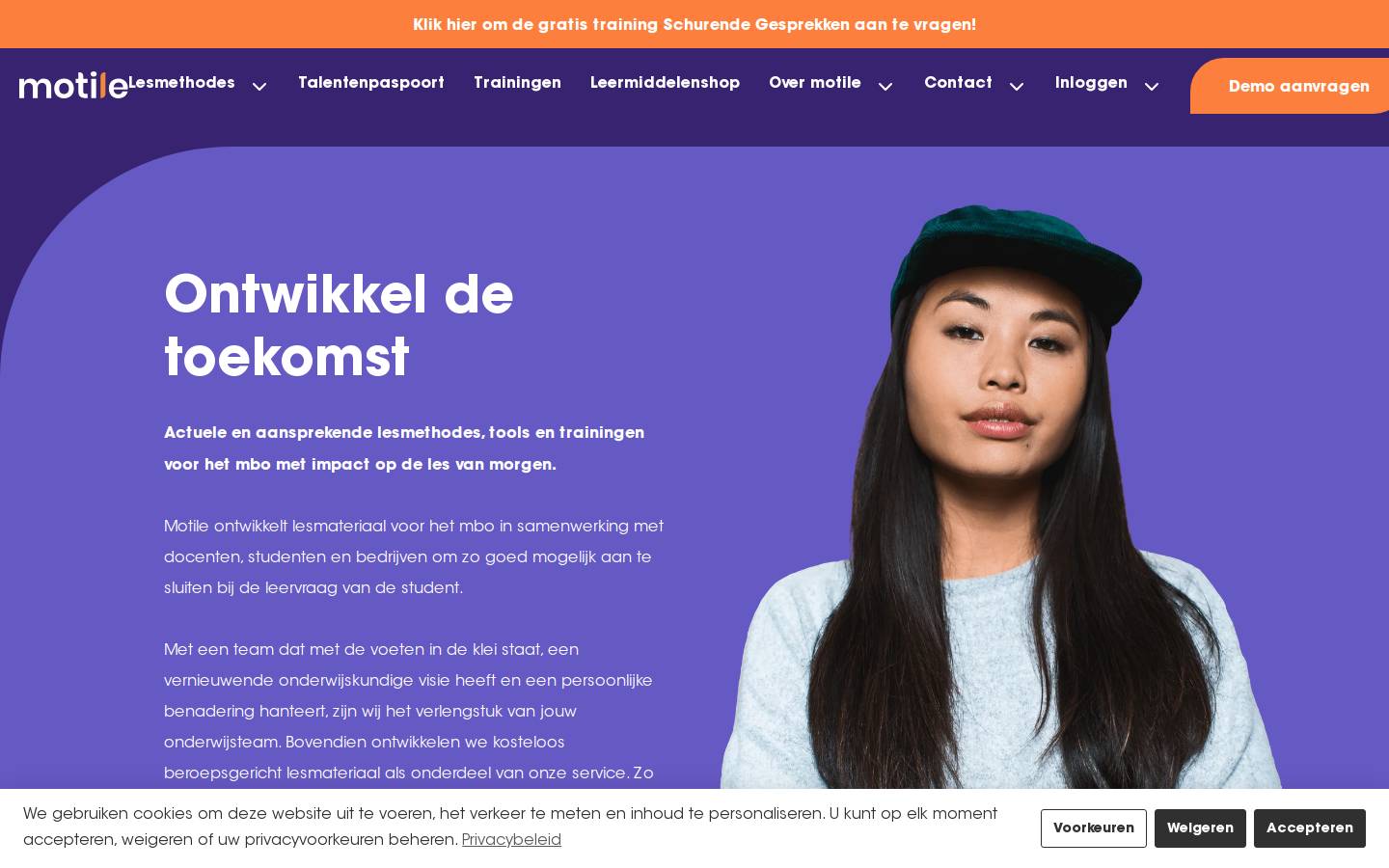 motile.nl homepage screenshot