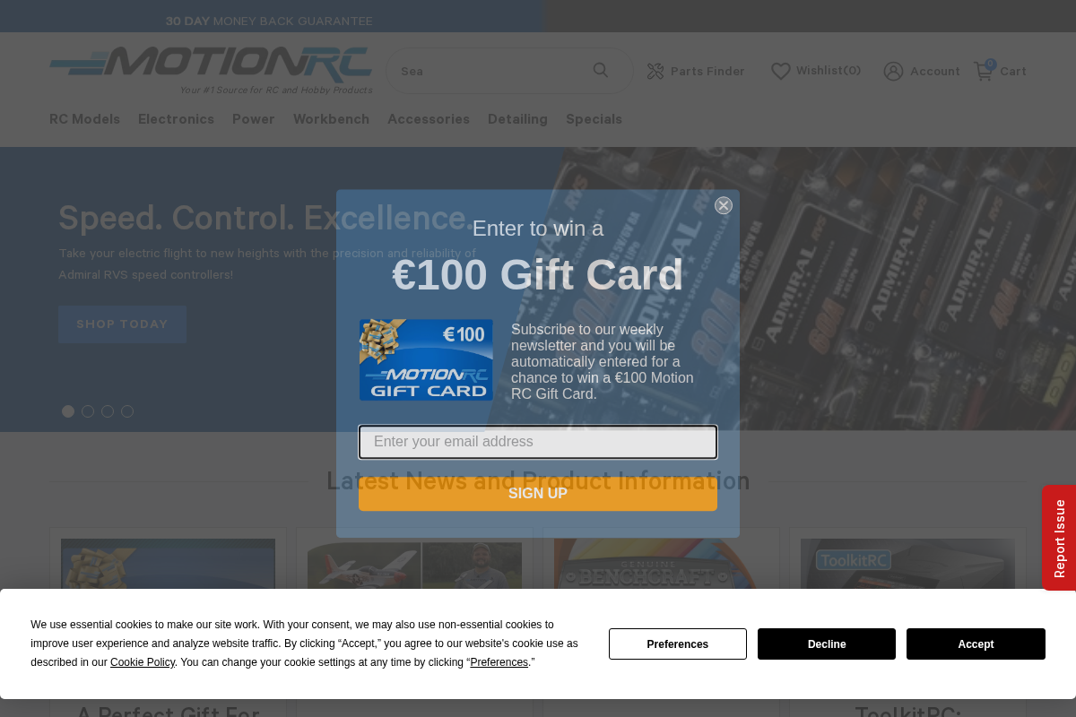 Motion RC Europe homepage screenshot