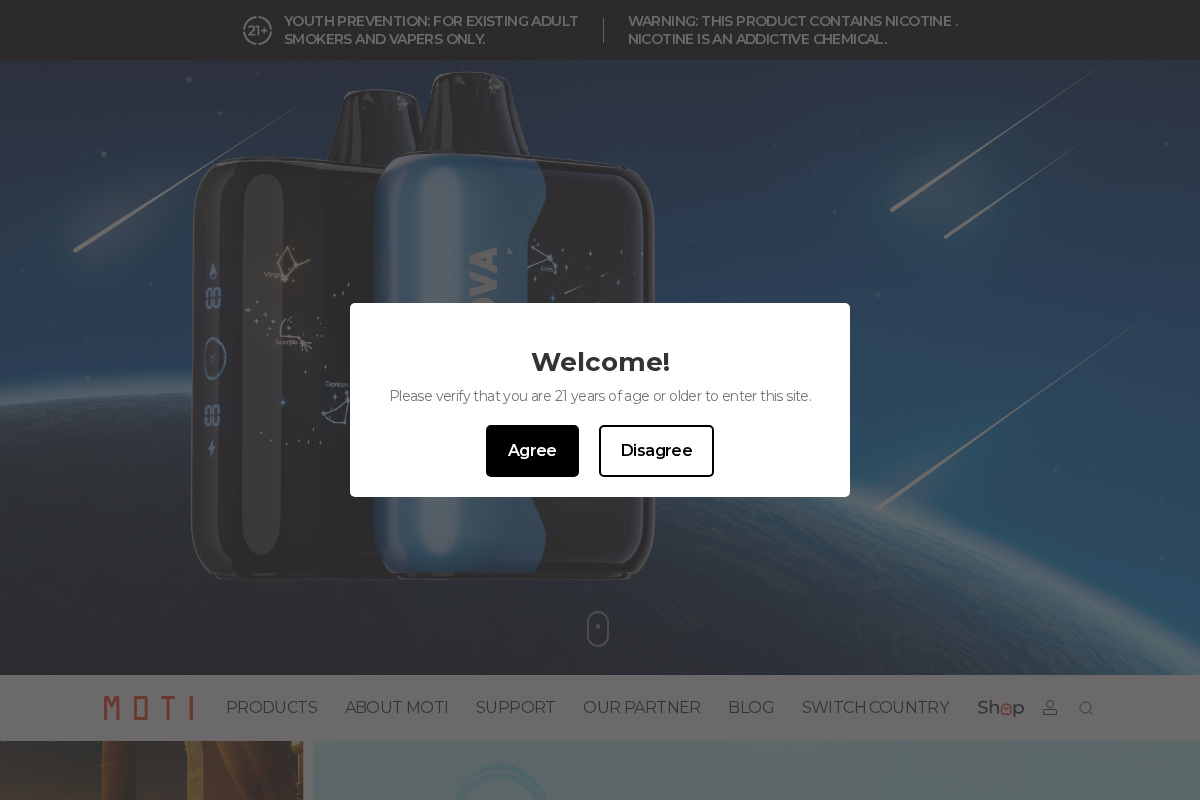 MOTI homepage screenshot